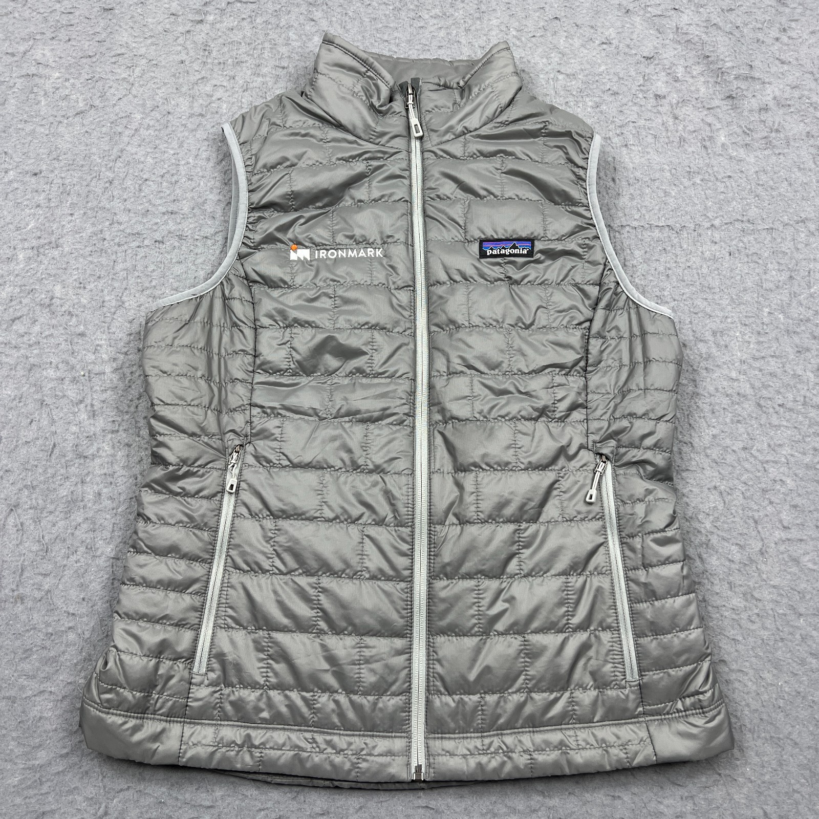 Patagonia Nano Puff Vest Women's Medium Gray Full Zip Quilted Puffer Logo 84247