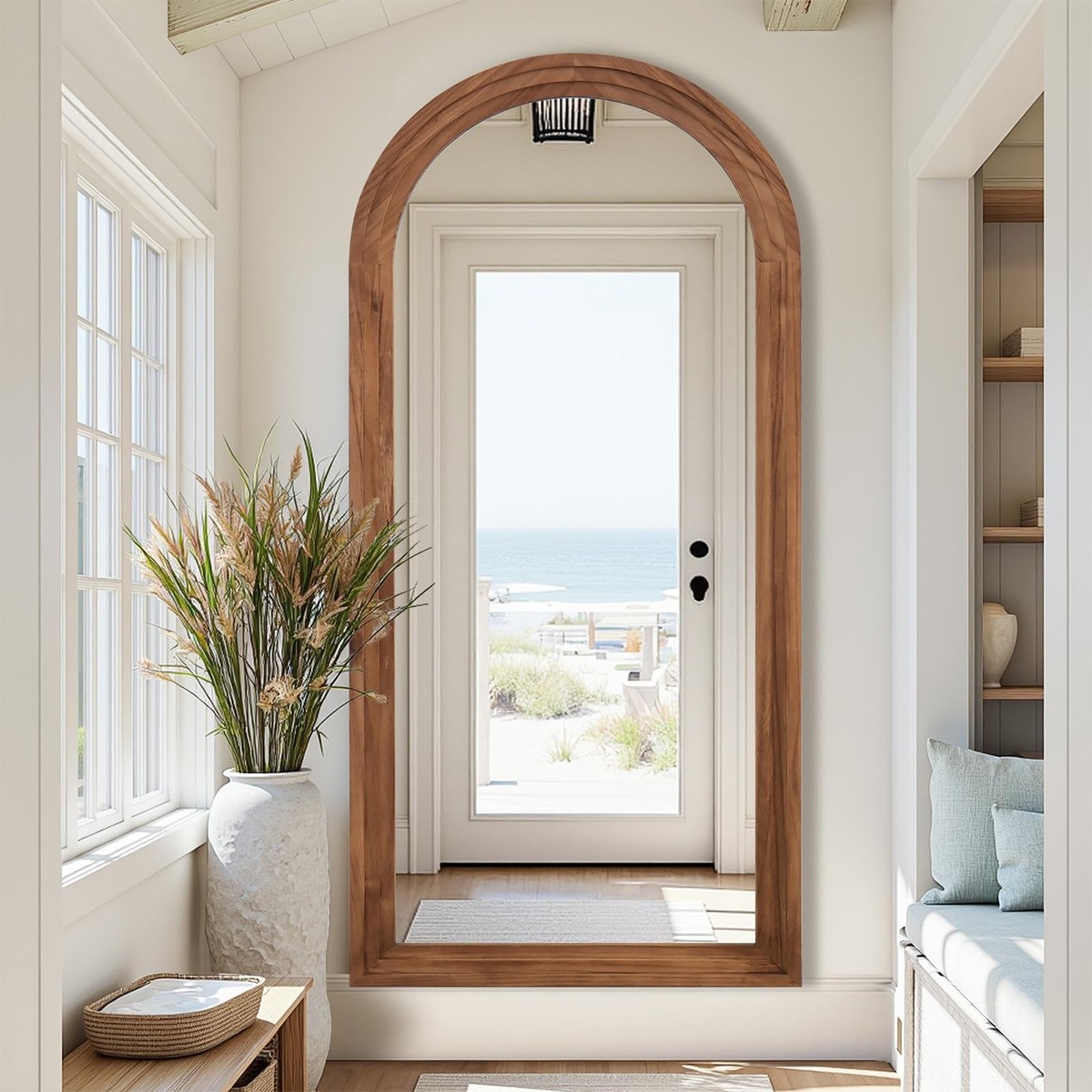 Full Length Mirror with Solid Wood Frame, 76