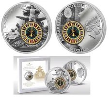 Cook Islands 2013 Grand Central Station 2 Oz $10 Proof Silver Coin Glass Insert