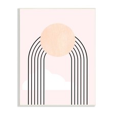 Stupell Industries Modern Geometric Rainbow Arch Lines Pink Sky Sun