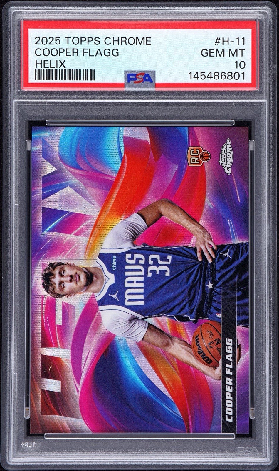 2025 Topps Chrome Cooper Flagg Helix SSP PSA 10 Gem Mint Rookie RC