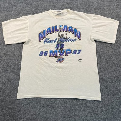 Vintage 1997 Lee x Nutmeg Karl-Malone Mailman MVP Shirt XL 25x29 Utah-Jazz