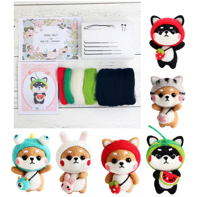 Tier Hund Shiba Inu Filzen Startersets Filzwolle Hand DIY für Anfänger