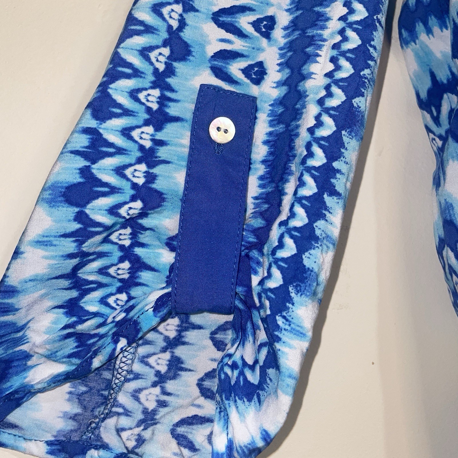 Ruby Road Blue Yellow Psychedelic Geometric Tie D… - image 2