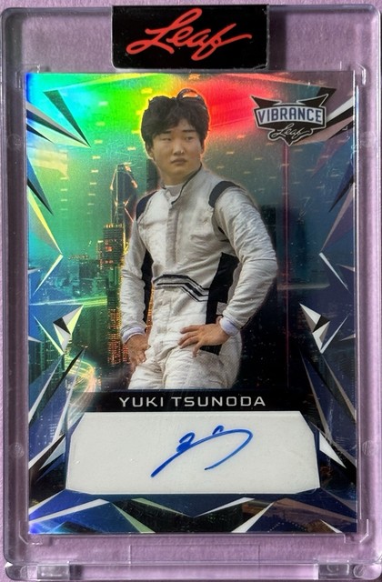2023 Leaf Vibrance Yuki Tsunoda Autograph Auto Rookie RC /25 F1 Formula One