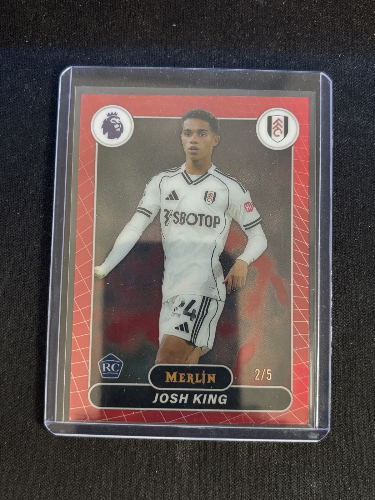 2026 Topps Merlin Premier League Josh King RC Red Refractor #/5 Fulham