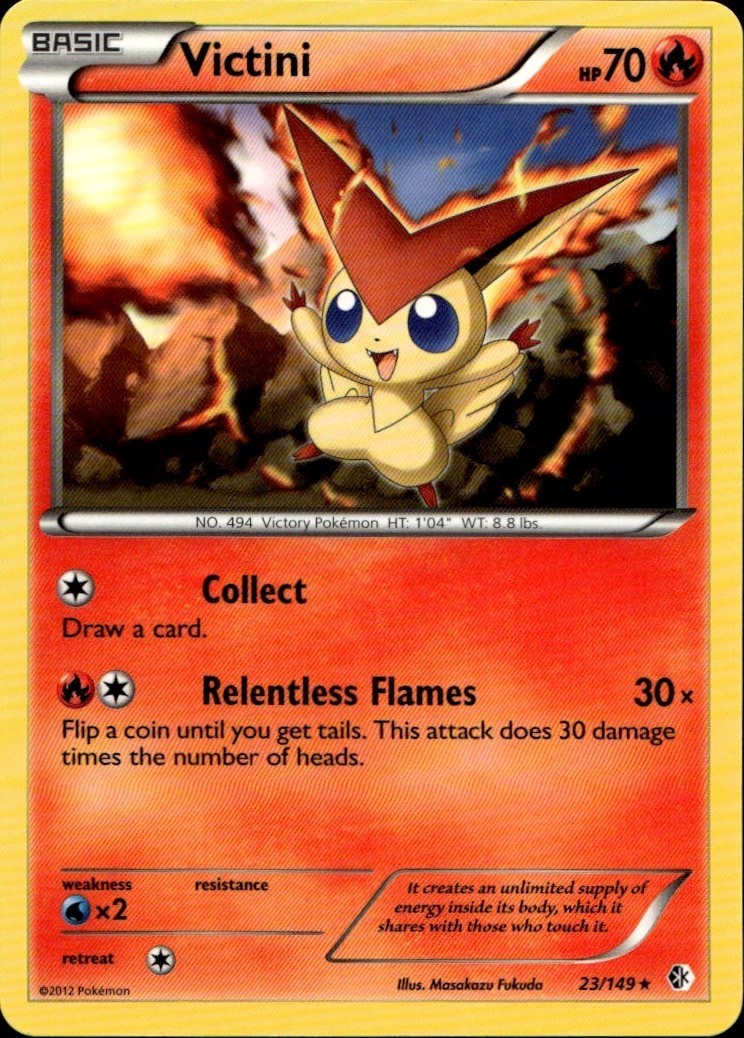 Victini 23/149 Rare Boundaries Crossed Pokemon Lightly Played
