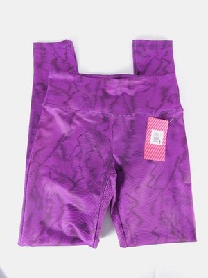 Its All Leggings Leggings Womens S/M Purple Striped Ankle Stretch Yoga Gymwear