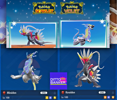 Pokemon Scarlet/Violet SHINY KORAIDON & MIRAIDON Evęnt Ver. Both Tradę/No Code!!