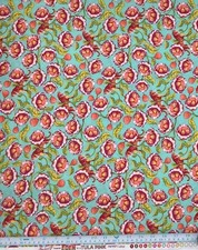 Tula Pink Eden Lotus Tomato OOP Fat Quarter 100 Cotton Quilting Fabric