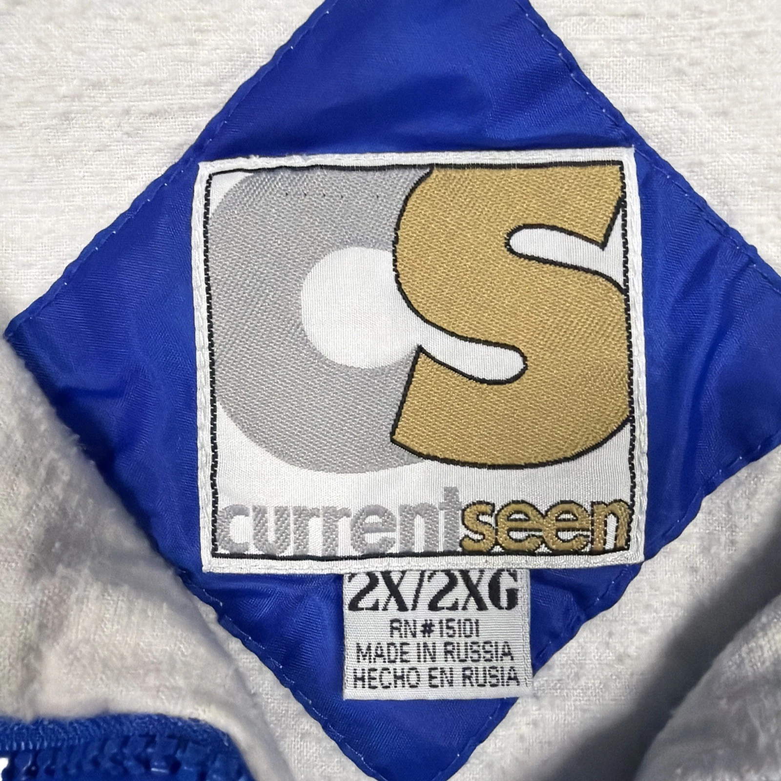 Vintage 90s Currentseen Jacket Mens 2XL Blue Lined Wind Breaker Nylon Pockets image 3