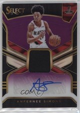2018-19 Panini Select Rookie Jersey Purple Prizm 63/99 Anfernee Simons Auto 18er