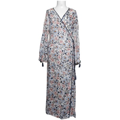 Glamorous, Wickelkleid, Größe: L, Blau/Pink/Weiß/Schwarz, Blumen, Damen #rV3