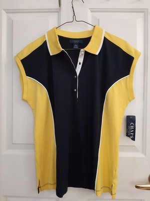 Chaps Shirt Womens Large NEW Navy Yellow