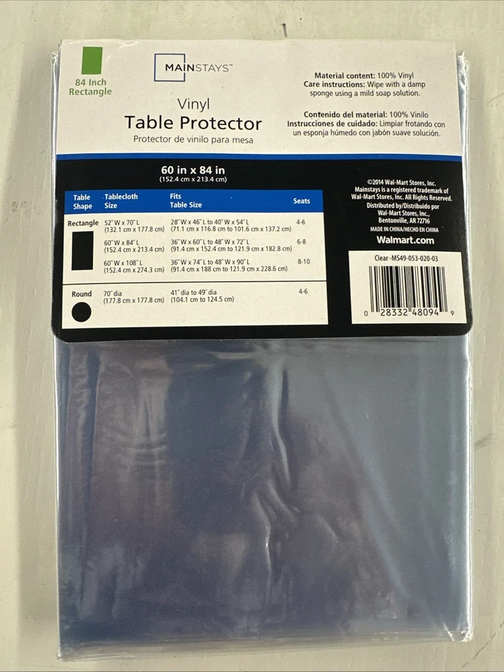 Window Clear Vinyl Tablecloth Protector Heavy Oblong Plastic Table Cover 60"X84  - Image 2 of 2