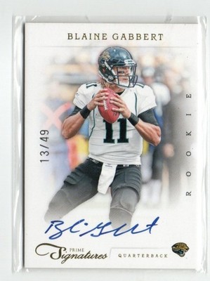 2012 PANINI Prime Signatures BLAINE GABBERT Rookie Auto ON CARD #/49 Jags