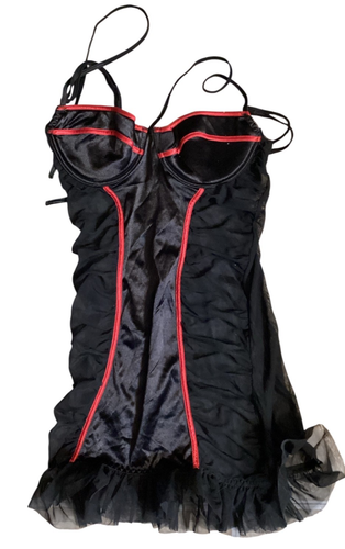 Fredericks Of Hollywood Sheer Red And Black Lingerie Dress Small - Picture 2 of 5