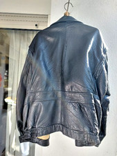 Blusa pesante in pelle martellata nera, taglia 50, da uomo, usata poco