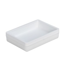 White Plastic Soap Dish with Drain Holes for Bathroom Shower Sink
