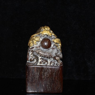 Golden Dragon Play Pearl Seal Ornament