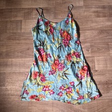 Victoria s Secret VTG Y2K 100 Silk Open Side Tie Slip S Tropical