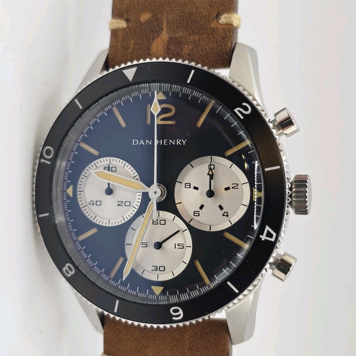 Dan Henry 1963 Chronograph Watch Black Dial 42mm | eBay
