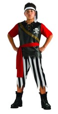 Kids Pirate Costume With Headband Shirt Pants Waist Sash Halloween Outfit 810