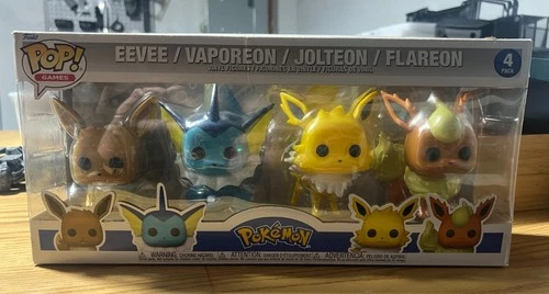 Funko Pop! Games Pokémon Eevee Vaporeon Jolteon Flareon Evolution 4 Pack