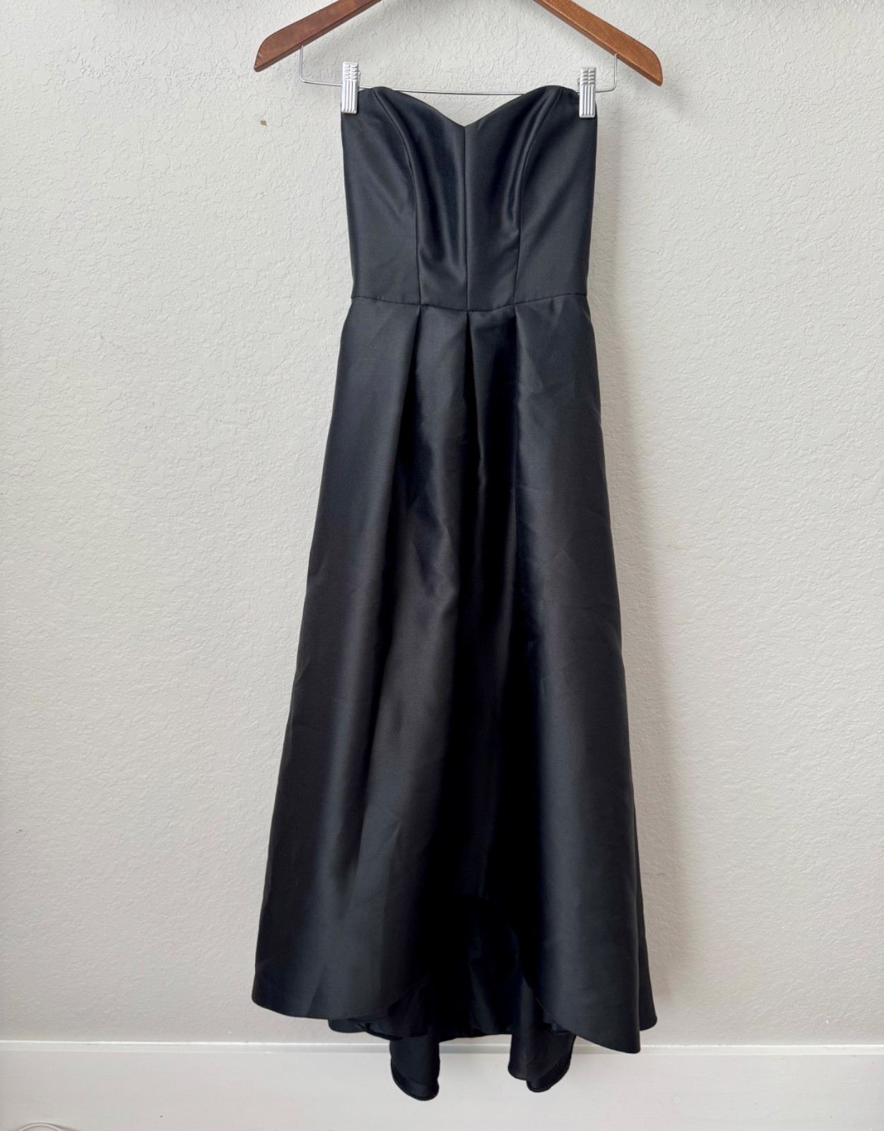 Alfred Sung Strapless High Low Dress D699 Sweetheart Satin Women's Size 0