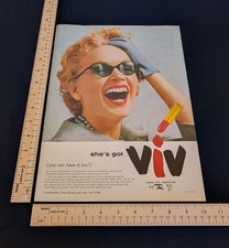 Vintage 1955 Toni Viv Lipstick Color Print Ad Full Page Original Advertisement