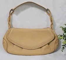 Vtg Cole Haan Handbag Village SP06 Purse Satchel Tan Pebbled Leather Small *Read