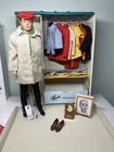 1960s Vintage Teal Mattel Ken Barbie Doll Case Lot With Clothes And Accessories