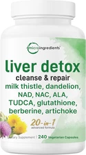 Liver Detox, 240 Veggie Capsules | 20-In-1 Advanced Support Complex with Milk...