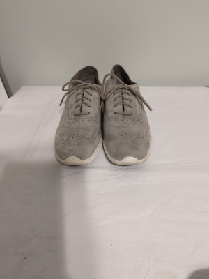 Womens Cole Haan Zero Grand Gray Suede Casual Wingtip Oxfords Shoes Size 8.5 B