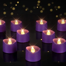 Homemory Purple Tea Lights Candles Battery Operated, 200+Hour Flameless Flick...