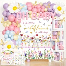 Party Inspo Wildflower Baby Shower Decorations, Baby Shower Decorations for G...