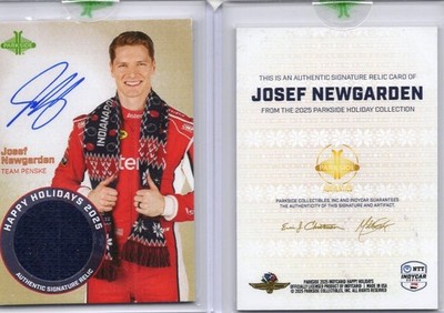 2025 Parkside IndyCar Josef Newgarden Holiday Autograph 2 Time 500 Champion