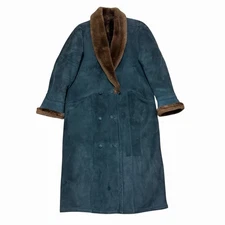 Vtg Clifford Michael Sheepskin Long Rancher Coat Oversized Canadian Adult Medium