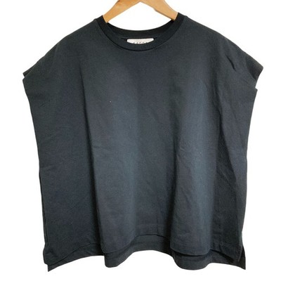 SACRA FOLDED LINE CROPPED TOP, size 38, black Women USED