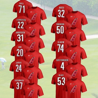   Svechnikov, Jarvi, Aho, Andersen, Slavin Carolina Hurricane Name & Number