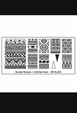 Discontinued Maniology Bundle Monster + ChitChat Nails BM-XL202 Stamping Plate 