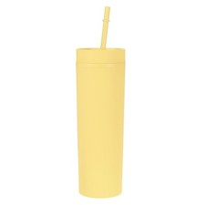 Skinny Tumbler with Lids and Straws 16Oz Matte Yellow Skinny Tumbler Bulk