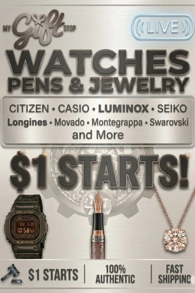 $1 Start Auctions - Luxury Pens and Watches Longines Hamilton etc