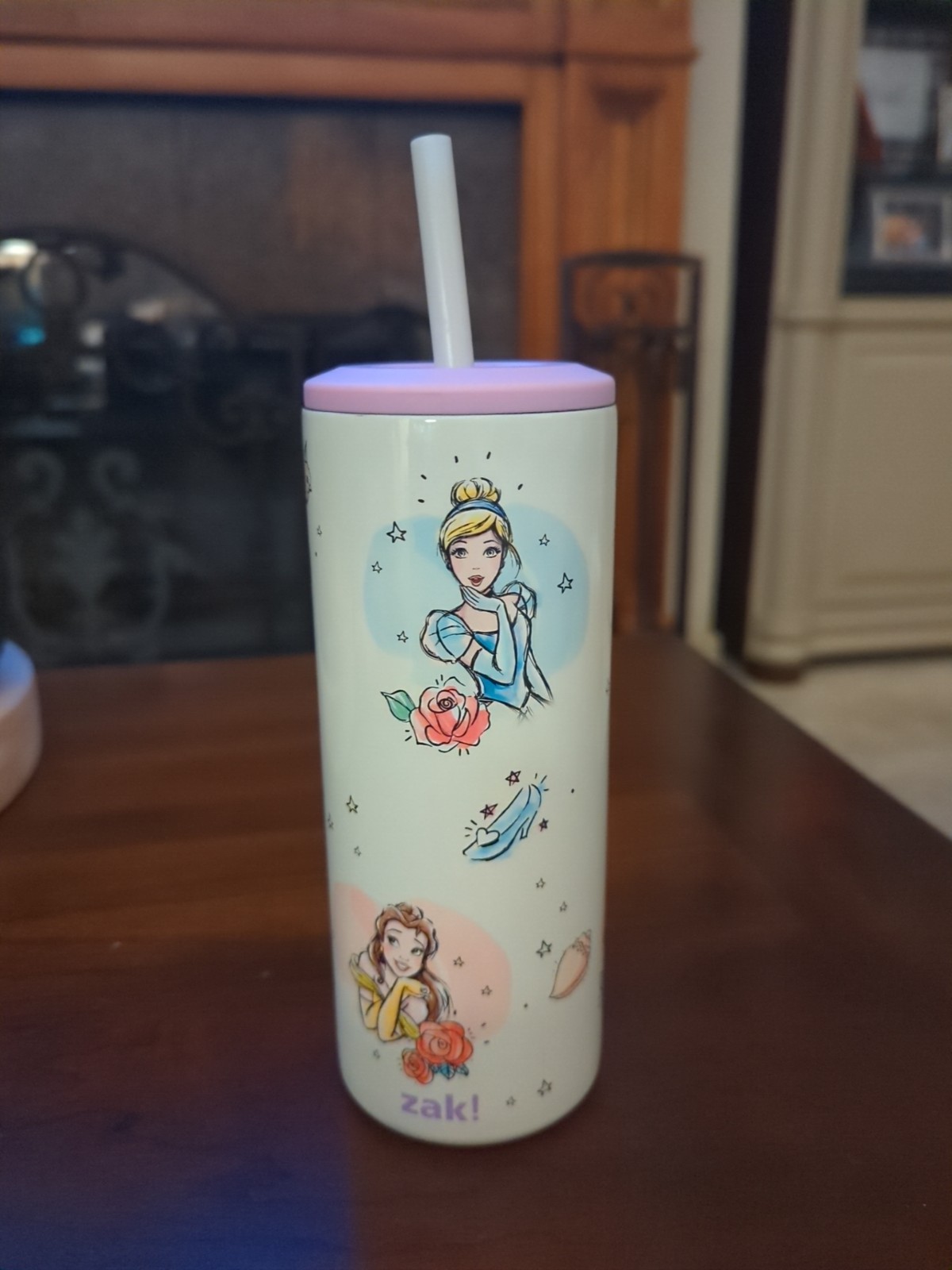 Zak Designs Princess 16oz Vacuum Straw Portable Drinkware Mi