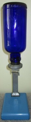 Vintage Cobalt Blue Emerson Drug Bromo Seltzer Countertop Dispenser Base Bottle