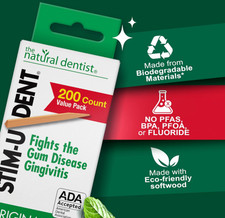 Mint Wooden Dental Picks 200Ct Plaque Food Removal Interdental Tooth Cleaner-USA