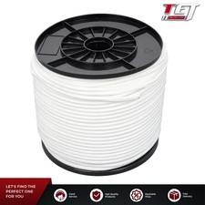 1/4" 500' White Nylon Rope Sturdy Spool Solid Braid Rope Abrasion Resistance