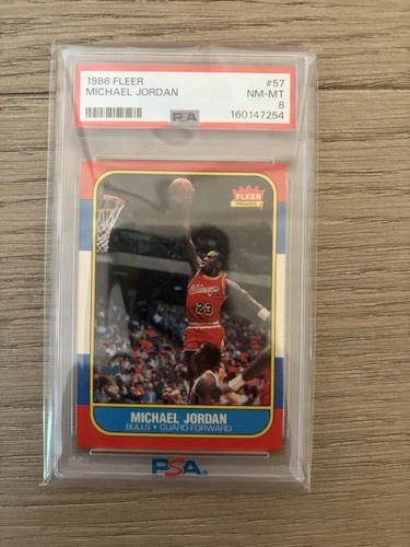 Fleer 1986-87 Michael Jordan Rookie #57 PSA Graded Chicago Bulls Basketball