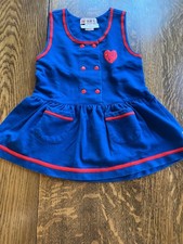Vtg Rainbow tag Gymboree 1996 American Hearts jumper dress small 2T