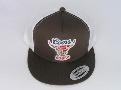 Coors Rodeo Patch Trucker Hat Yupoong/YP Classic 6006 Snapback Brown/White